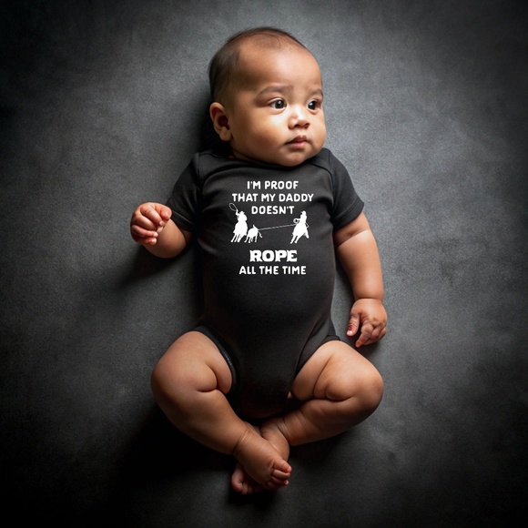 "I’m Proof That My Daddy Doesn’t Rope All The Time" - Onesie - BOY or GIRL - Picture 5 of 10